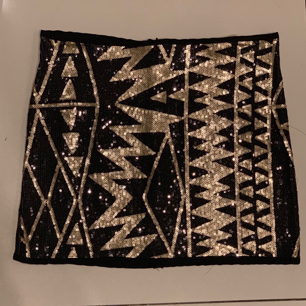 Gold & Black Sequence Skirt